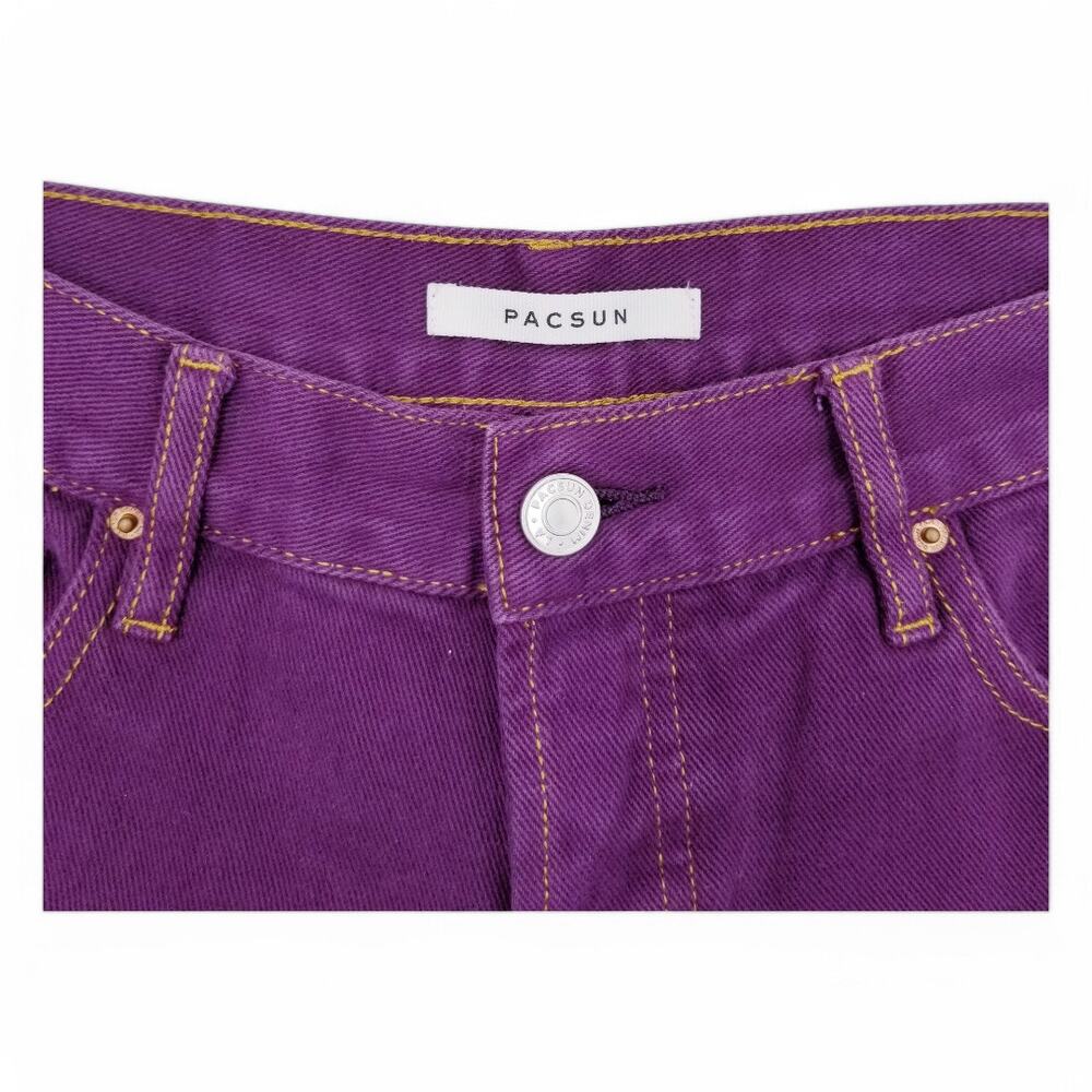 PACSUN Jeans Eco Violet Low Rise Button Fly Purple 100% Cotton - Size 25 - Picture 8 of 10